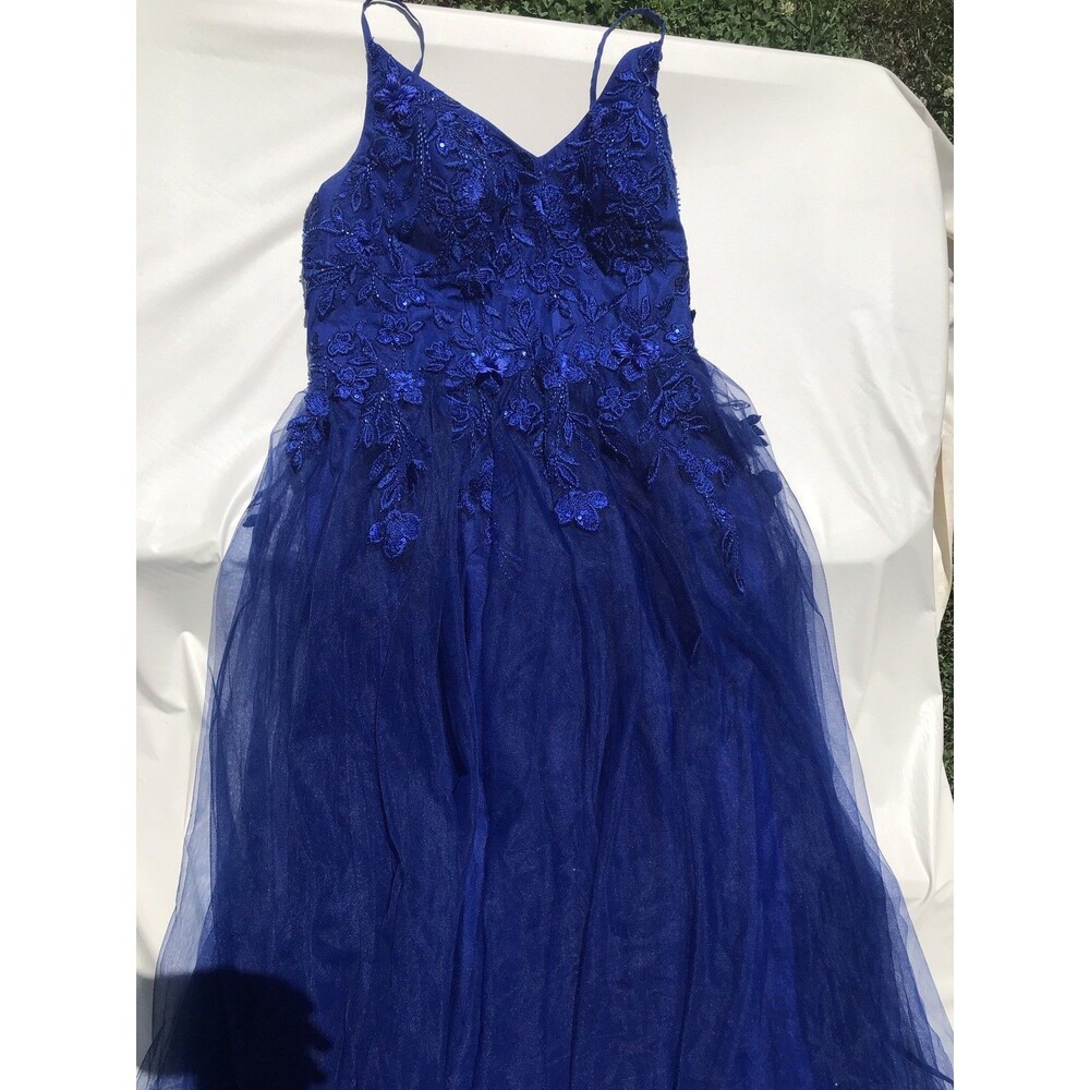 Jules And Cleo Blue Mesh Lace and Sequin Dress Size 8